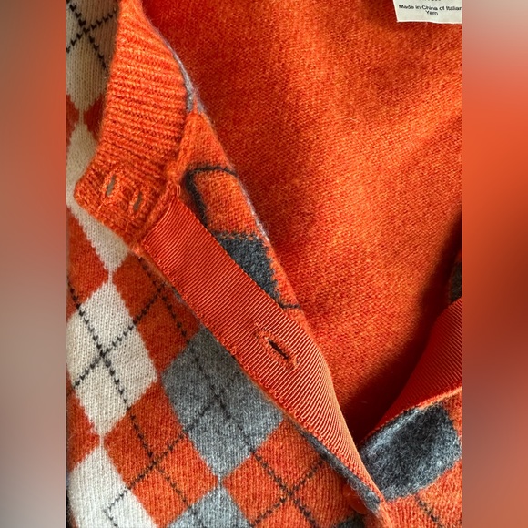 J. Crew Orange Cashmere Cardigan Sweater size Small - Picture 14 of 16